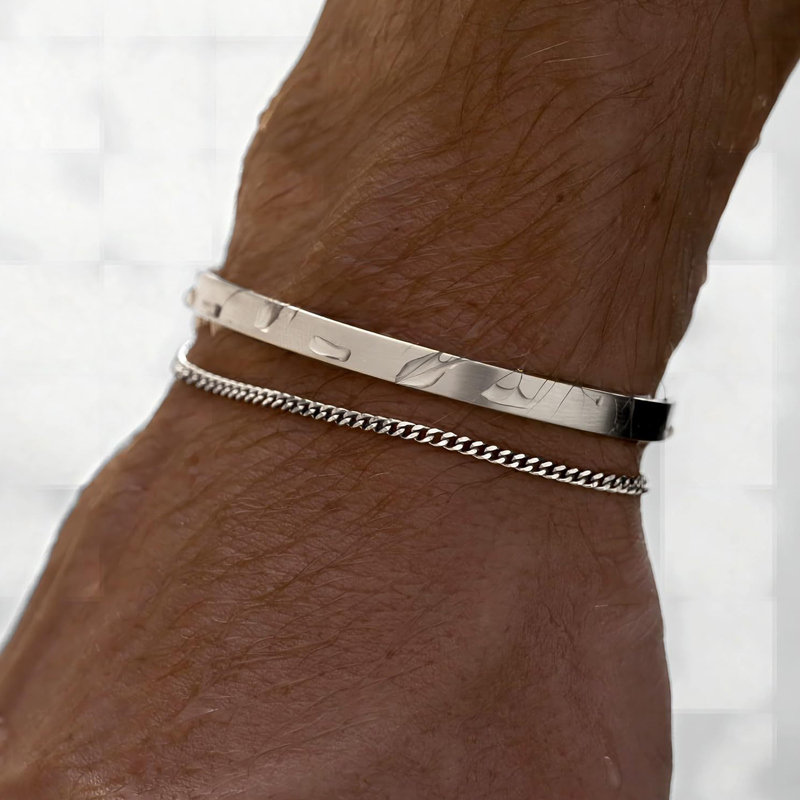 Stackable Bracelets for Men, 9 - مراجعة Cufflinks Silver Set وسعره