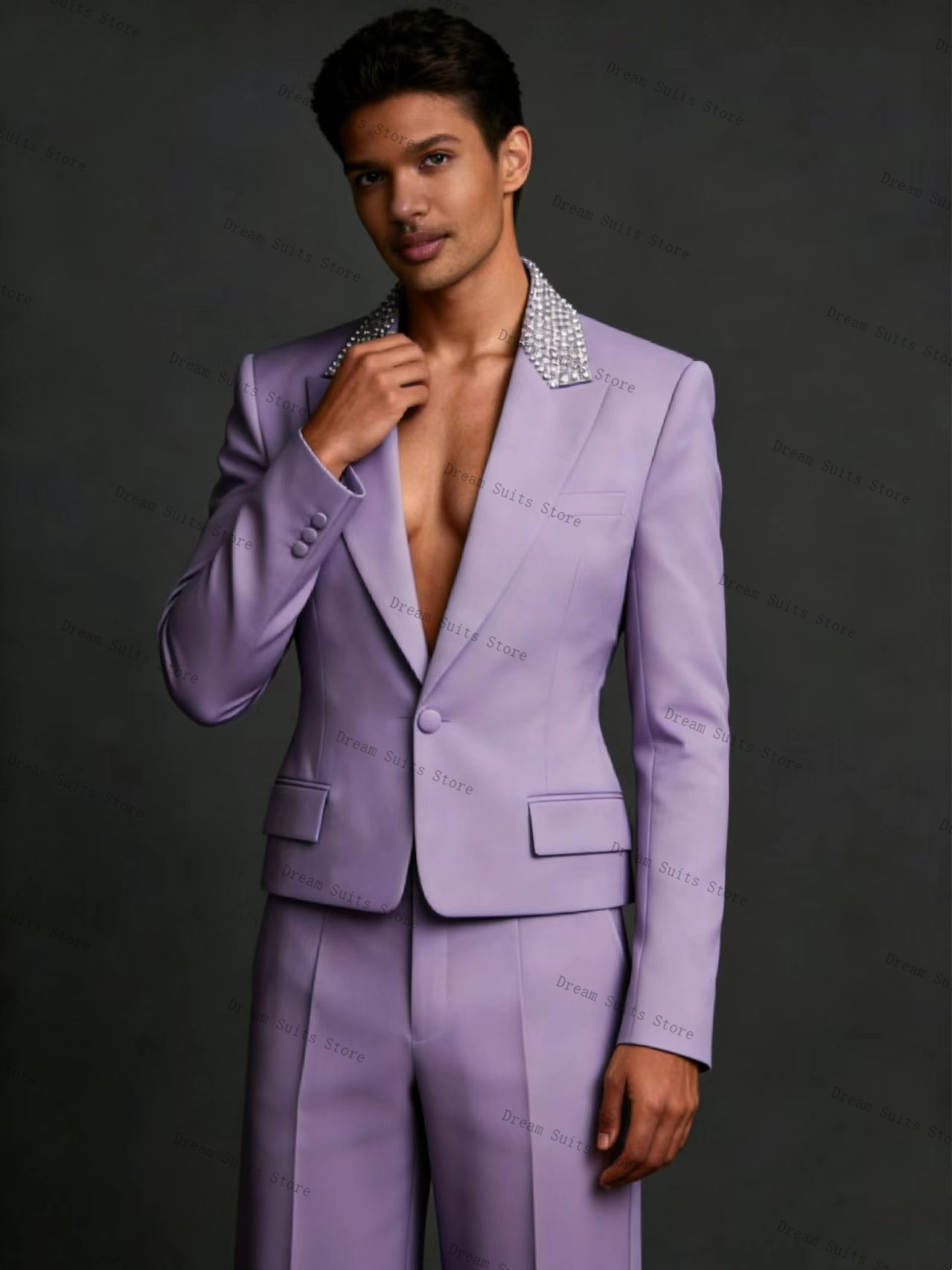 Crystals Men Suit Set 2 Pcs Bl - مراجعة Men Formal Wear With Coat وسعره