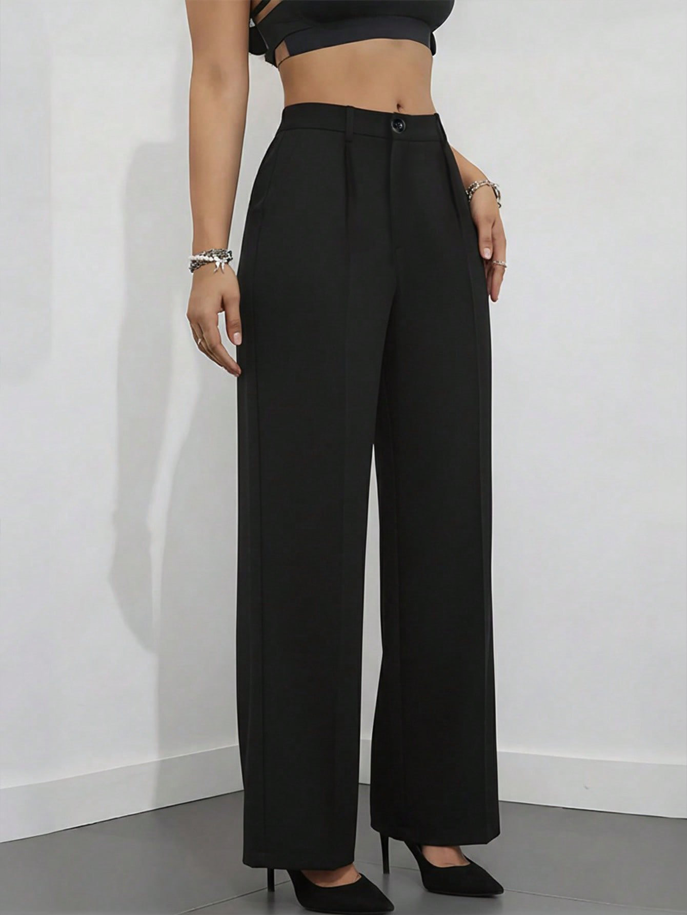 Women's High Waisted Wide Leg  - مراجعة Dress Pant Flat Front وسعره