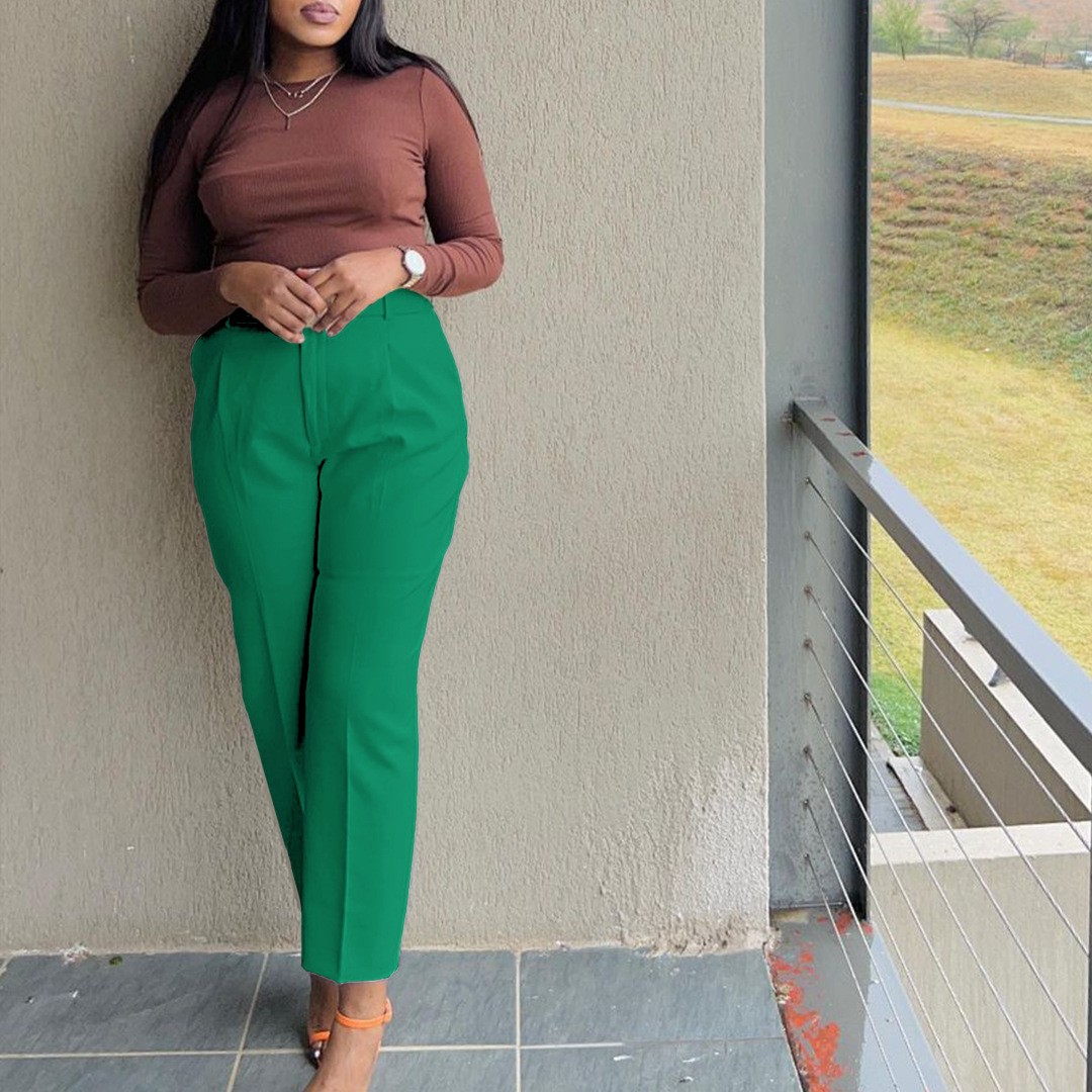 Women Pants High Waist Full Le - مراجعة Dress Pant Flat Front وسعره
