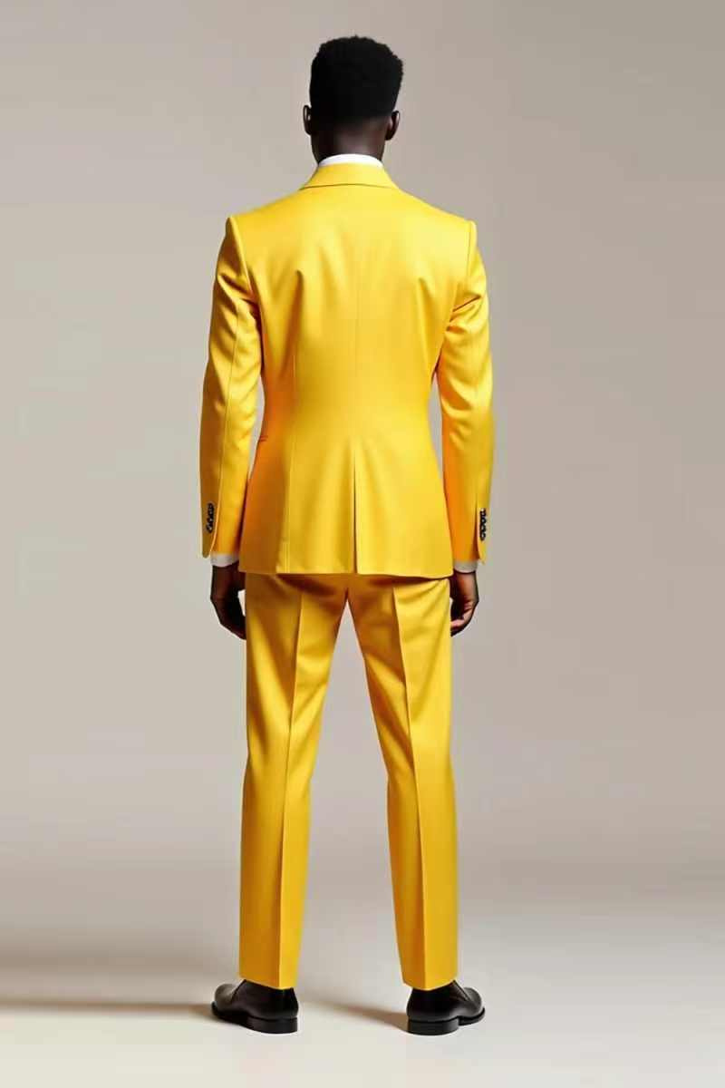 Yellow Men Suit Set 2 Piece Bl - مراجعة Formal Wear For Men Yellow وسعره