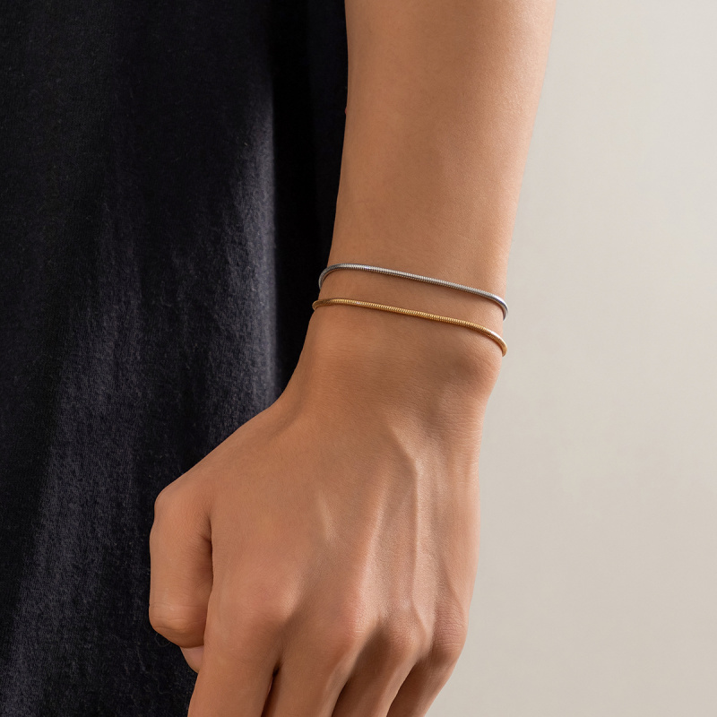 Men’s Snake Chain Bracelet Set - مراجعة Cufflinks Silver Set وسعره