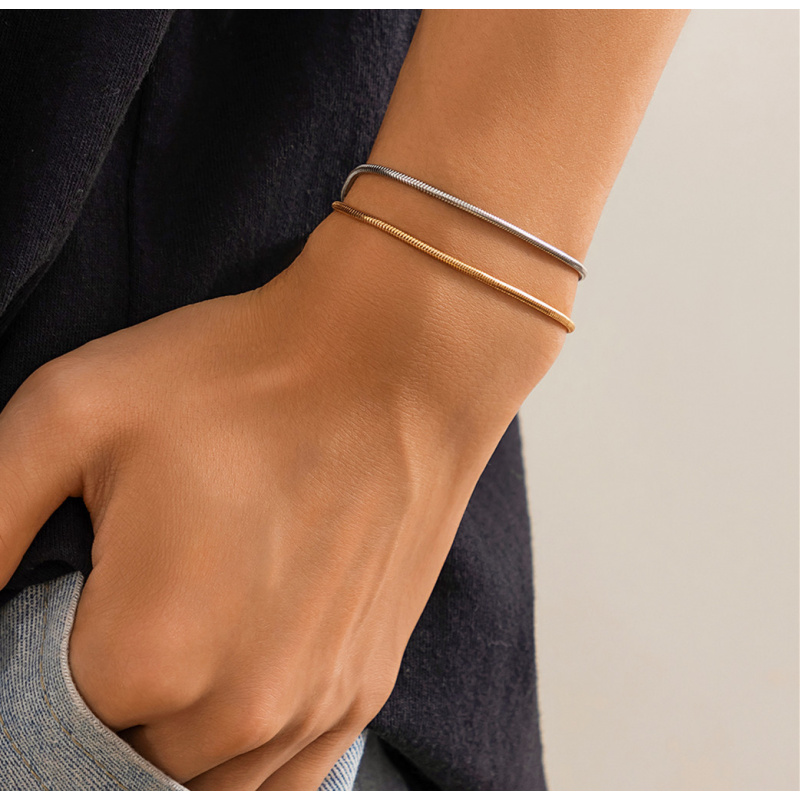 Men’s Snake Chain Bracelet Set - مراجعة Cufflinks Silver Set وسعره